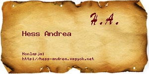 Hess Andrea névjegykártya
